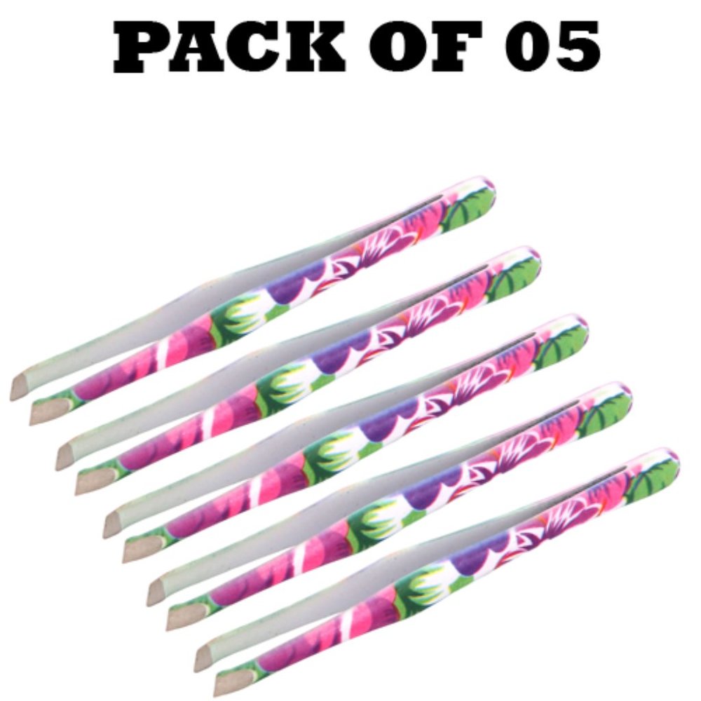Forgica Professional Stainless Steel Paper Coated Tweezers Pack of 05